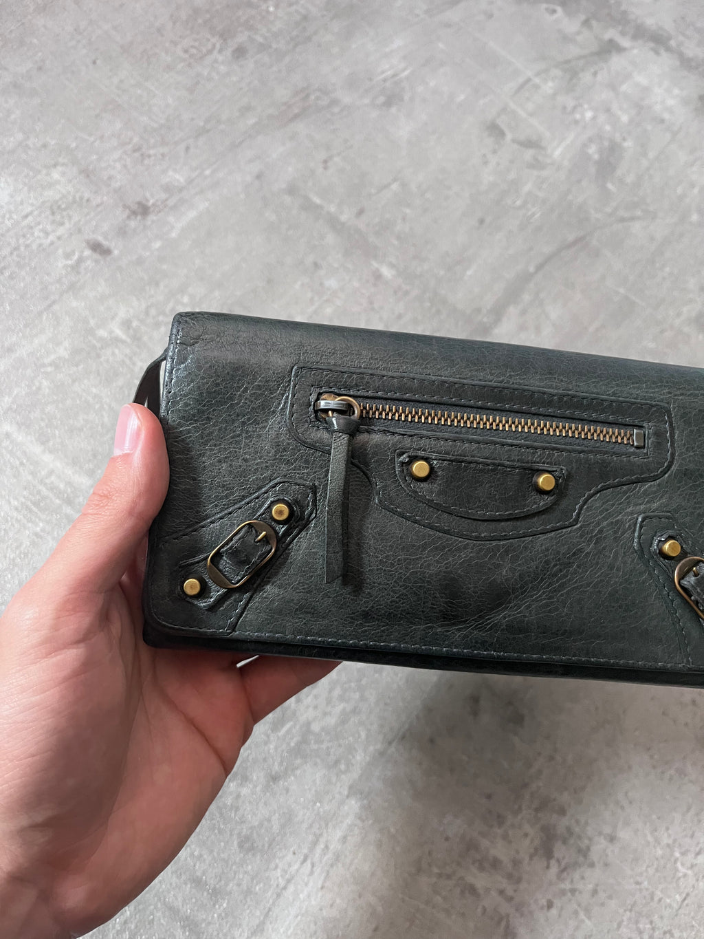 Balenciaga Classic Continental Flap Leather Wallet Black