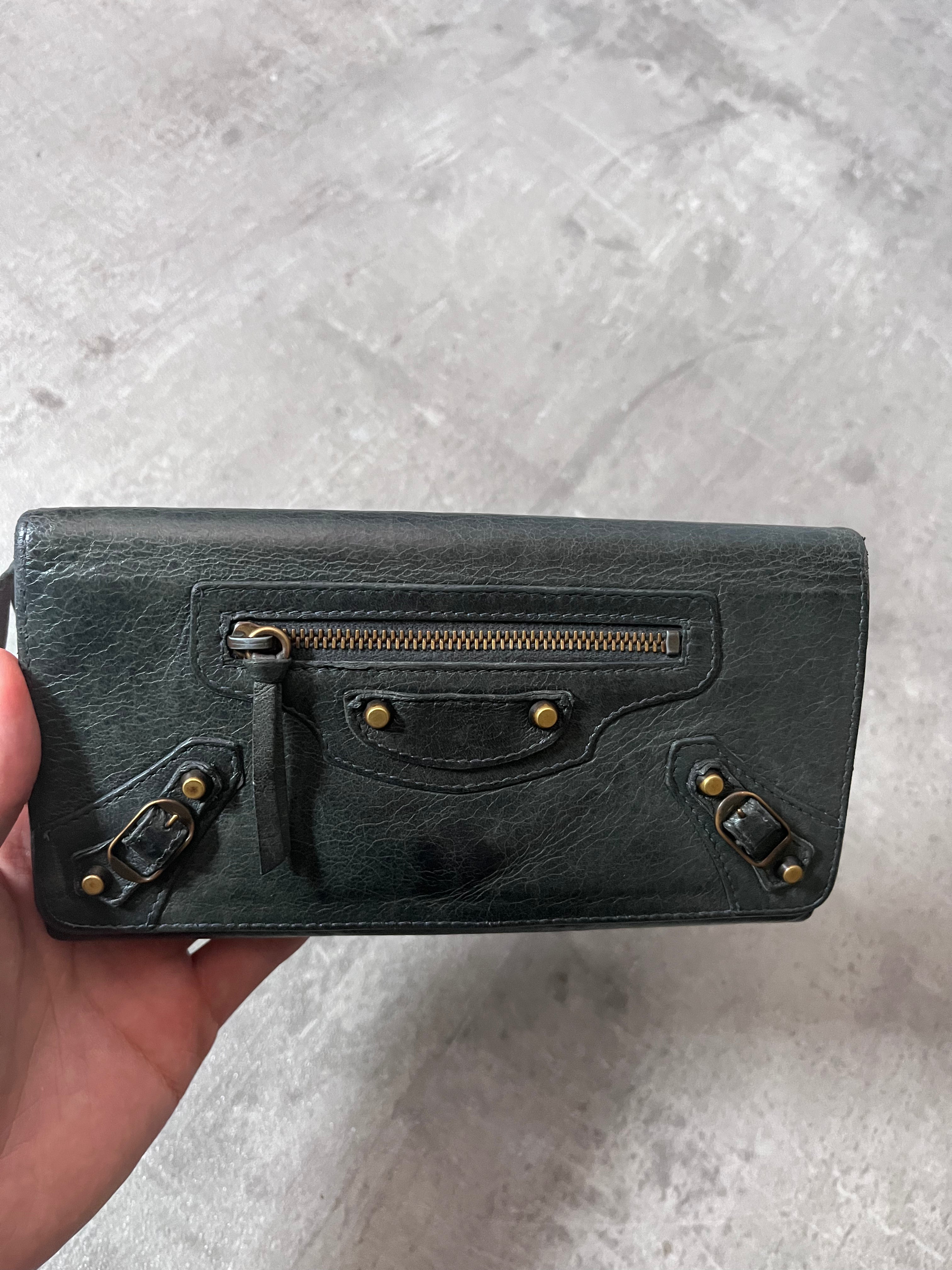 Balenciaga Classic Continental Flap Leather Wallet Black