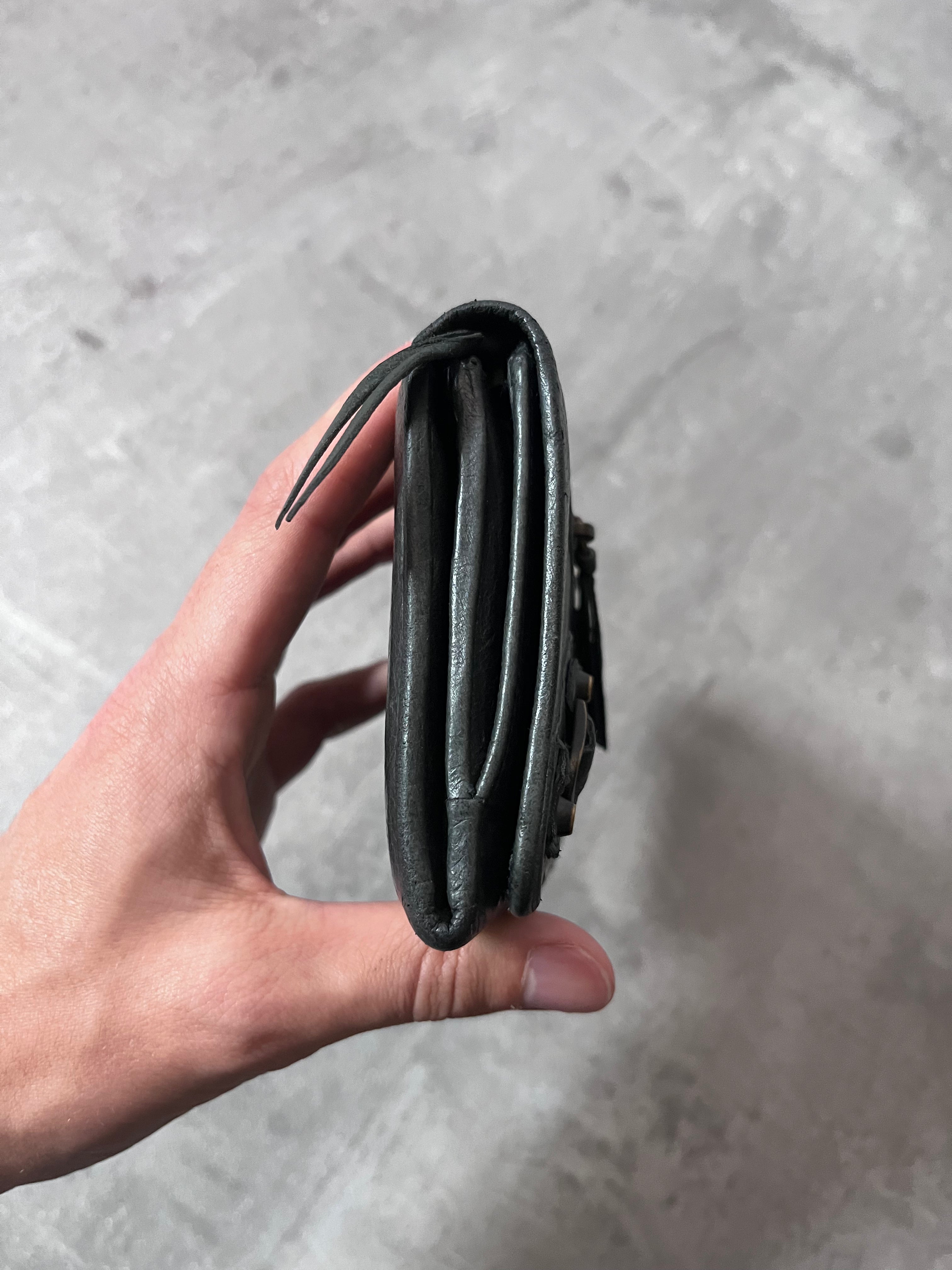 Balenciaga Classic Continental Flap Leather Wallet Black