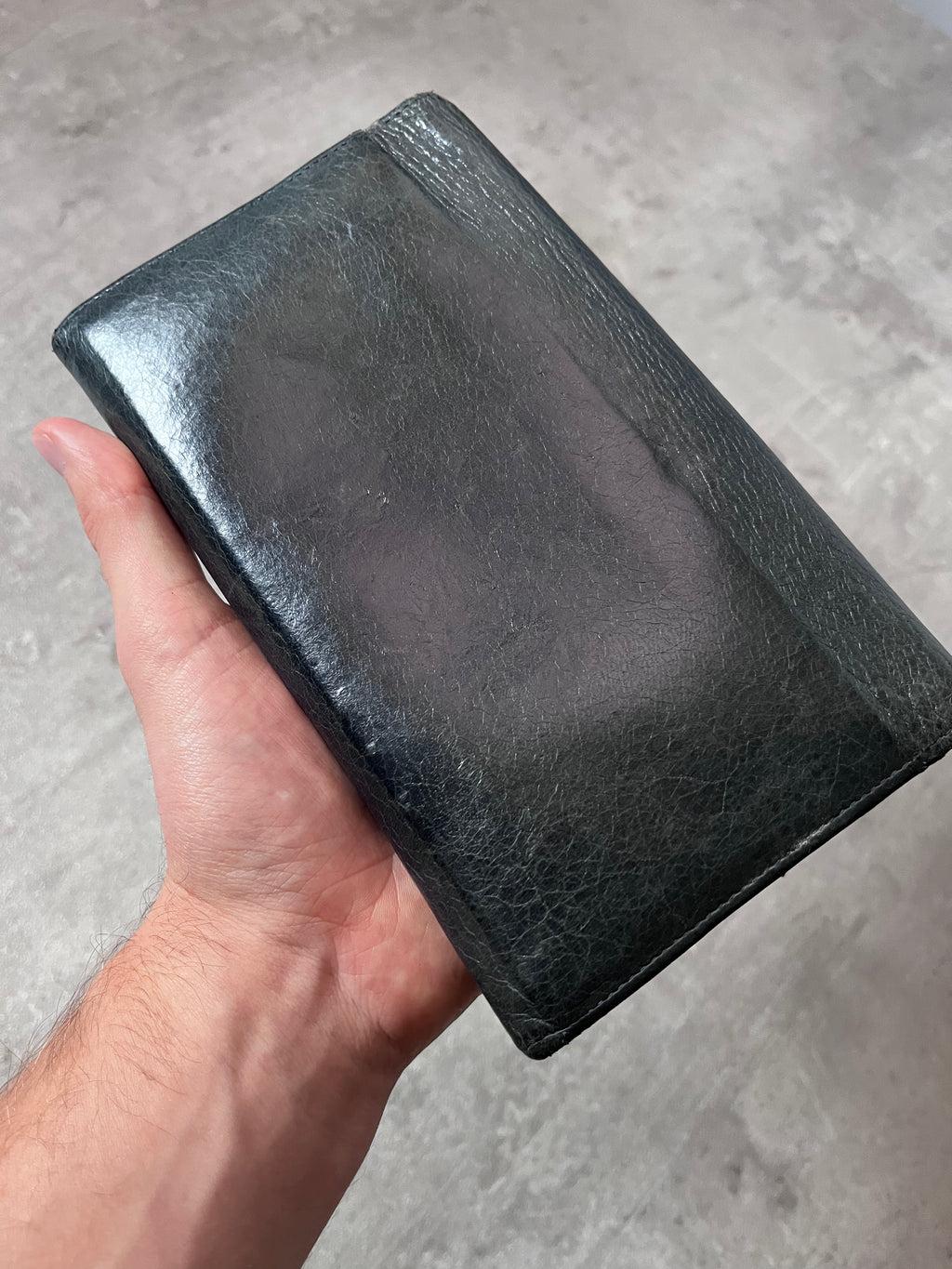 Balenciaga Classic Continental Flap Leather Wallet Black