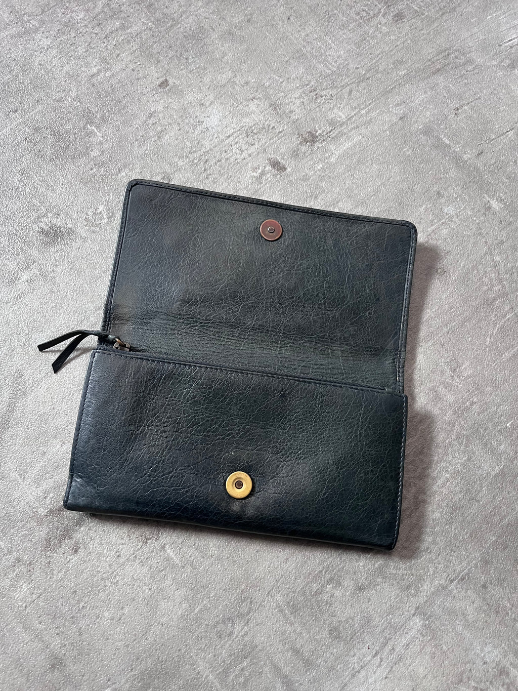 Balenciaga Classic Continental Flap Leather Wallet Black