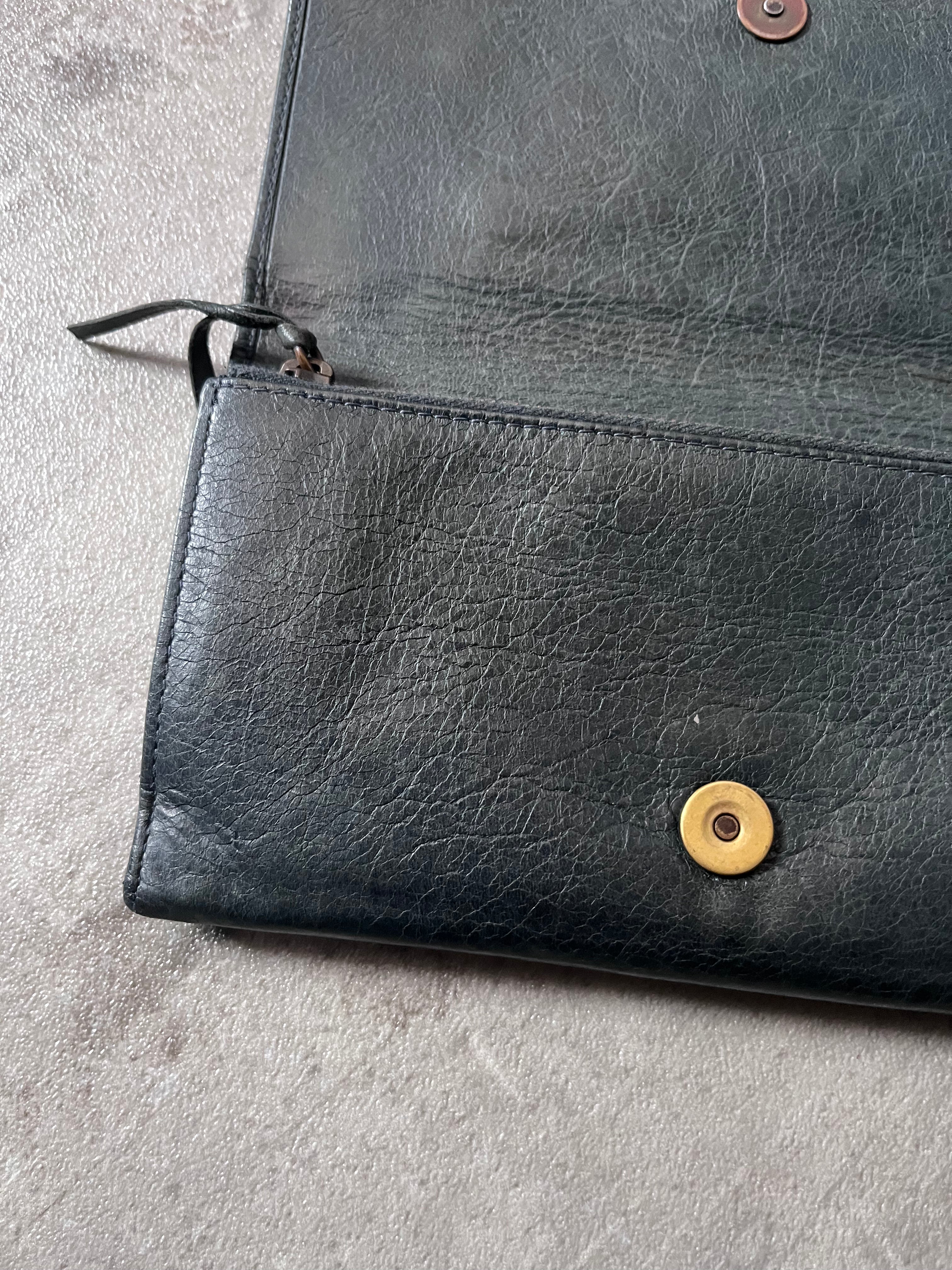 Balenciaga Classic Continental Flap Leather Wallet Black