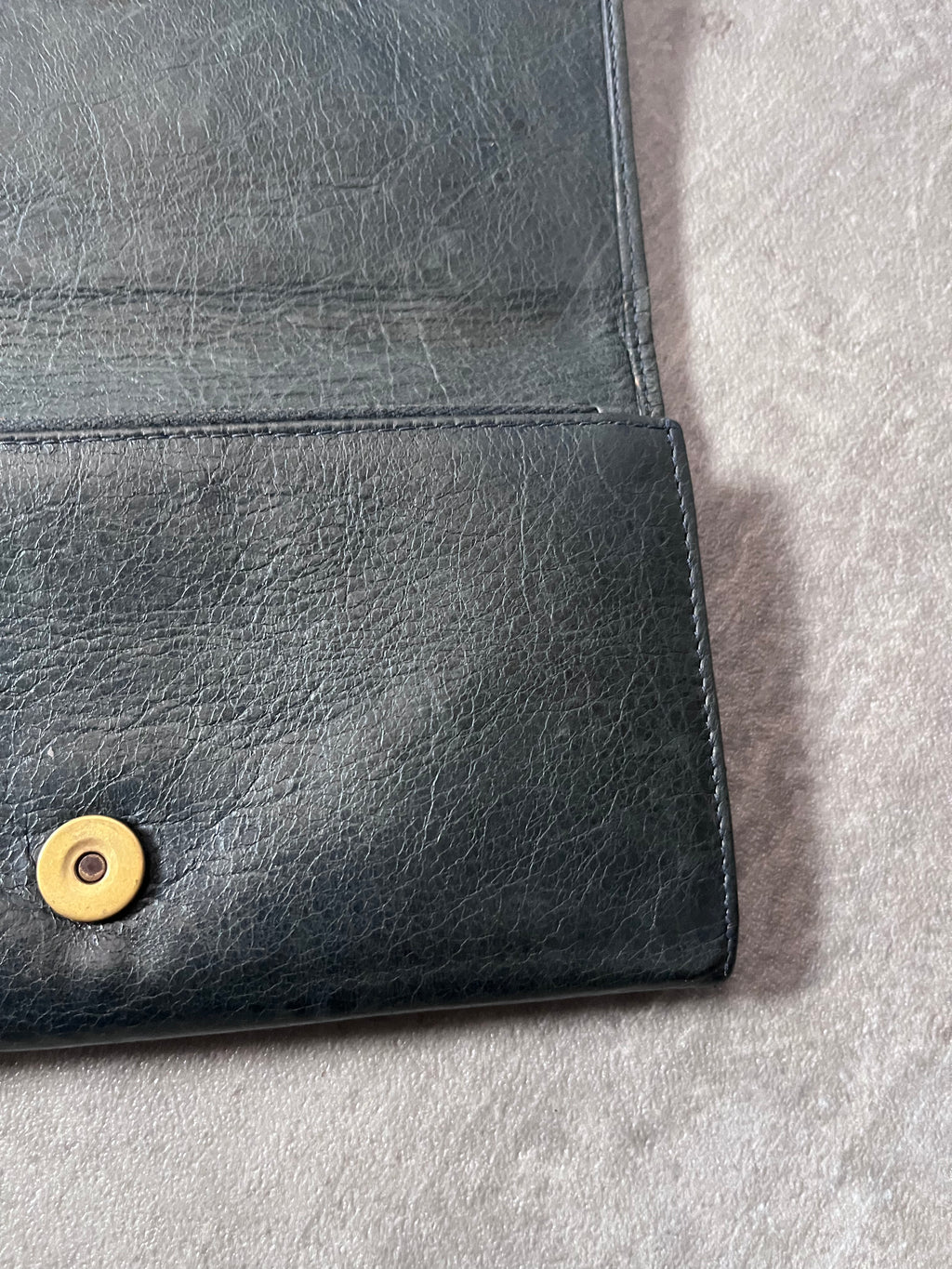 Balenciaga Classic Continental Flap Leather Wallet Black