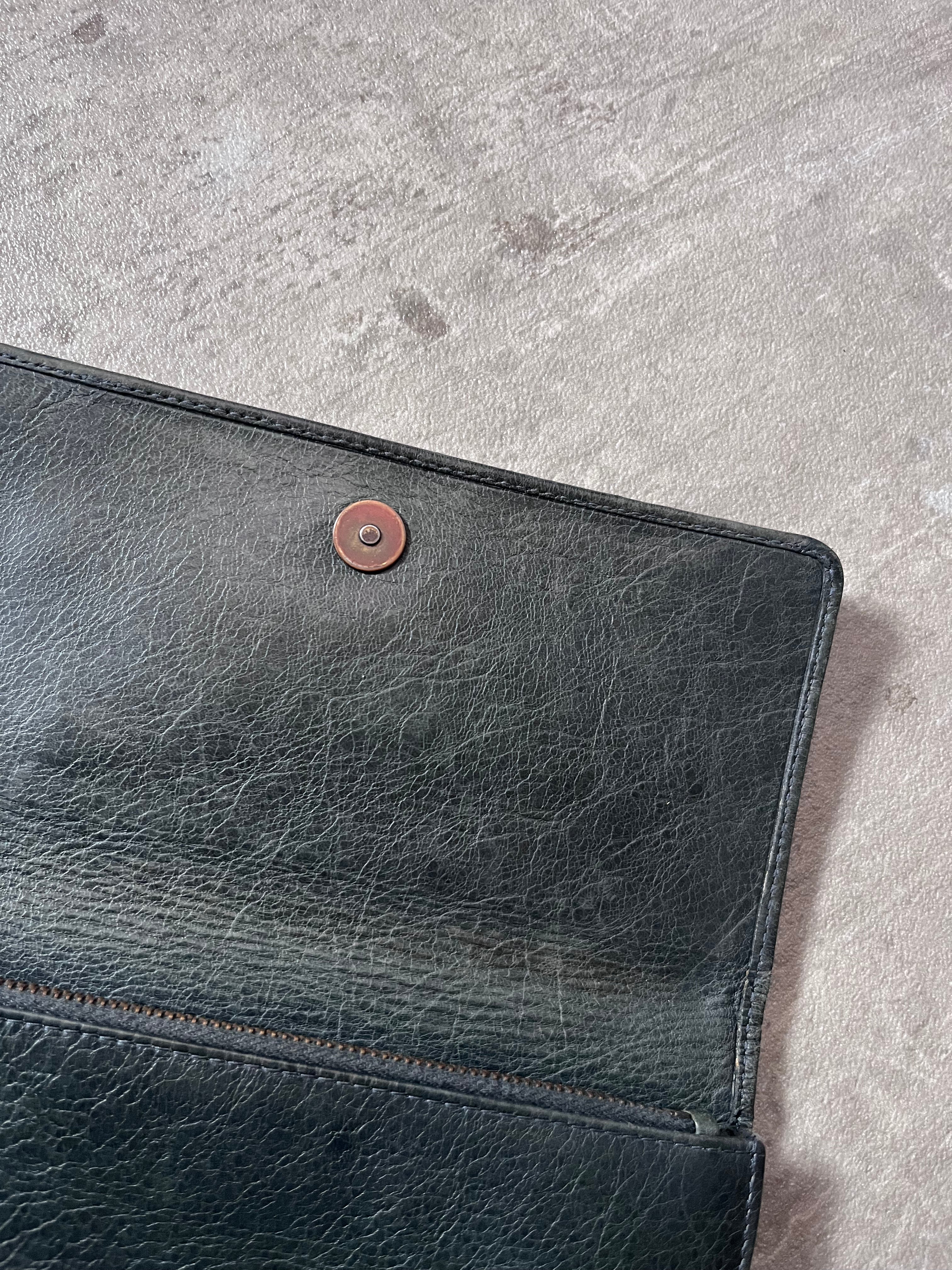 Balenciaga Classic Continental Flap Leather Wallet Black