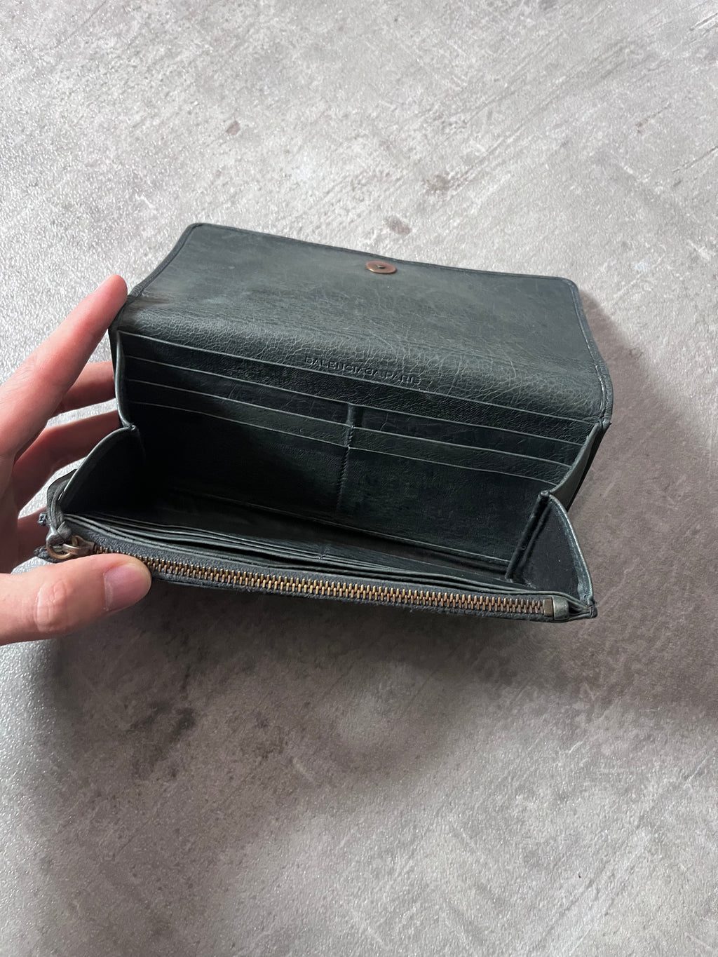 Balenciaga Classic Continental Flap Leather Wallet Black