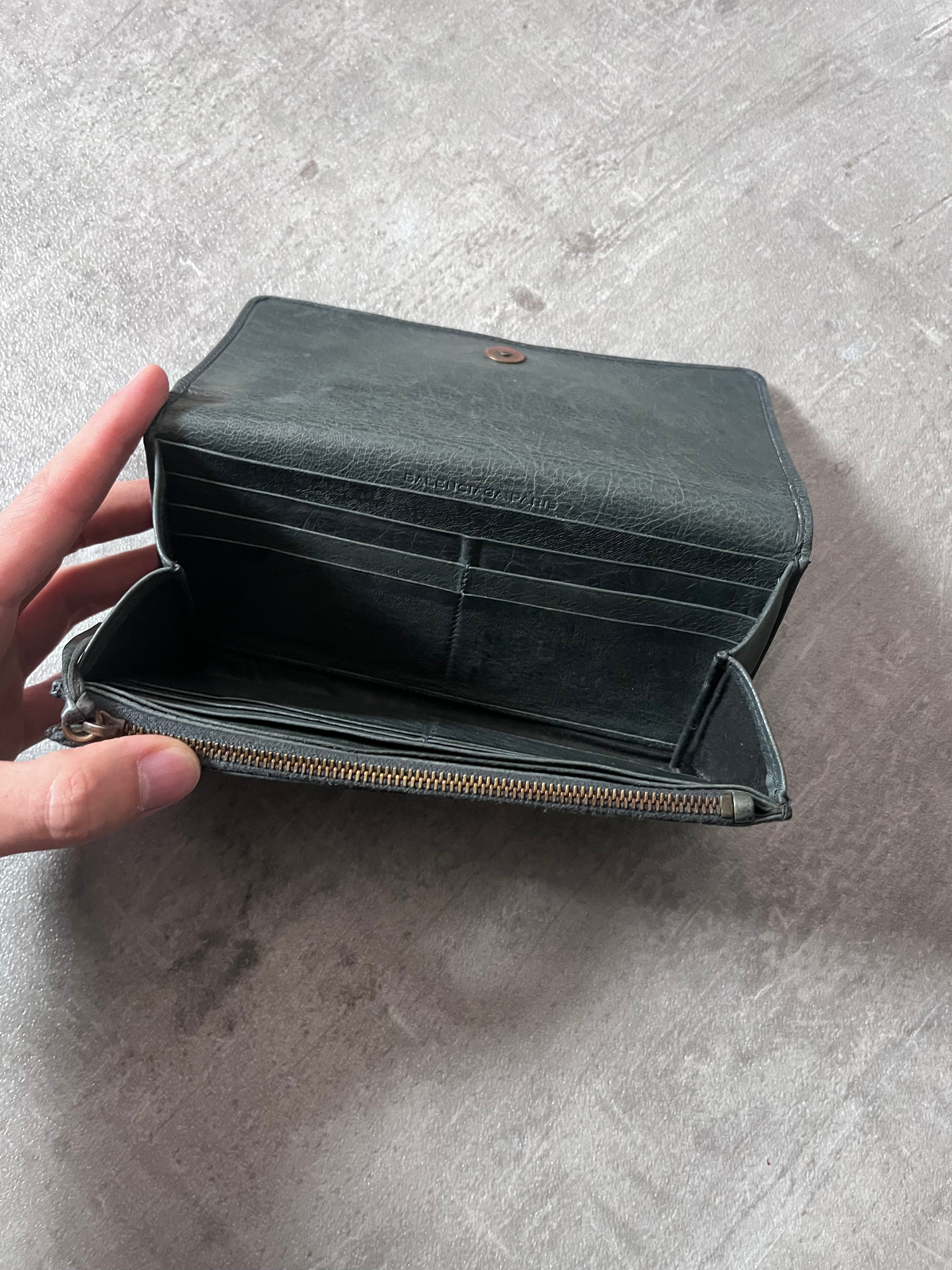 Balenciaga Classic Continental Flap Leather Wallet Black