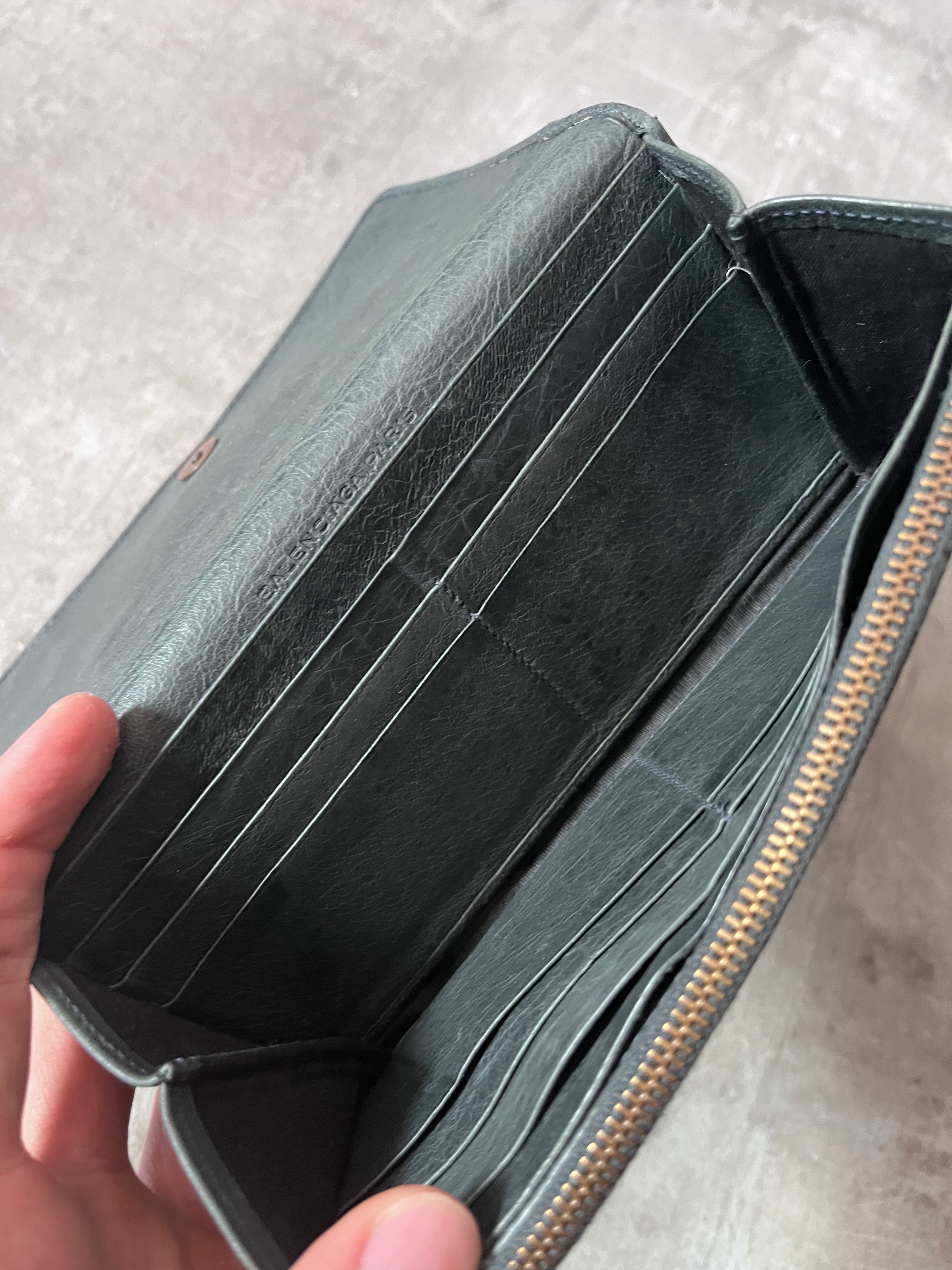 Balenciaga Classic Continental Flap Leather Wallet Black