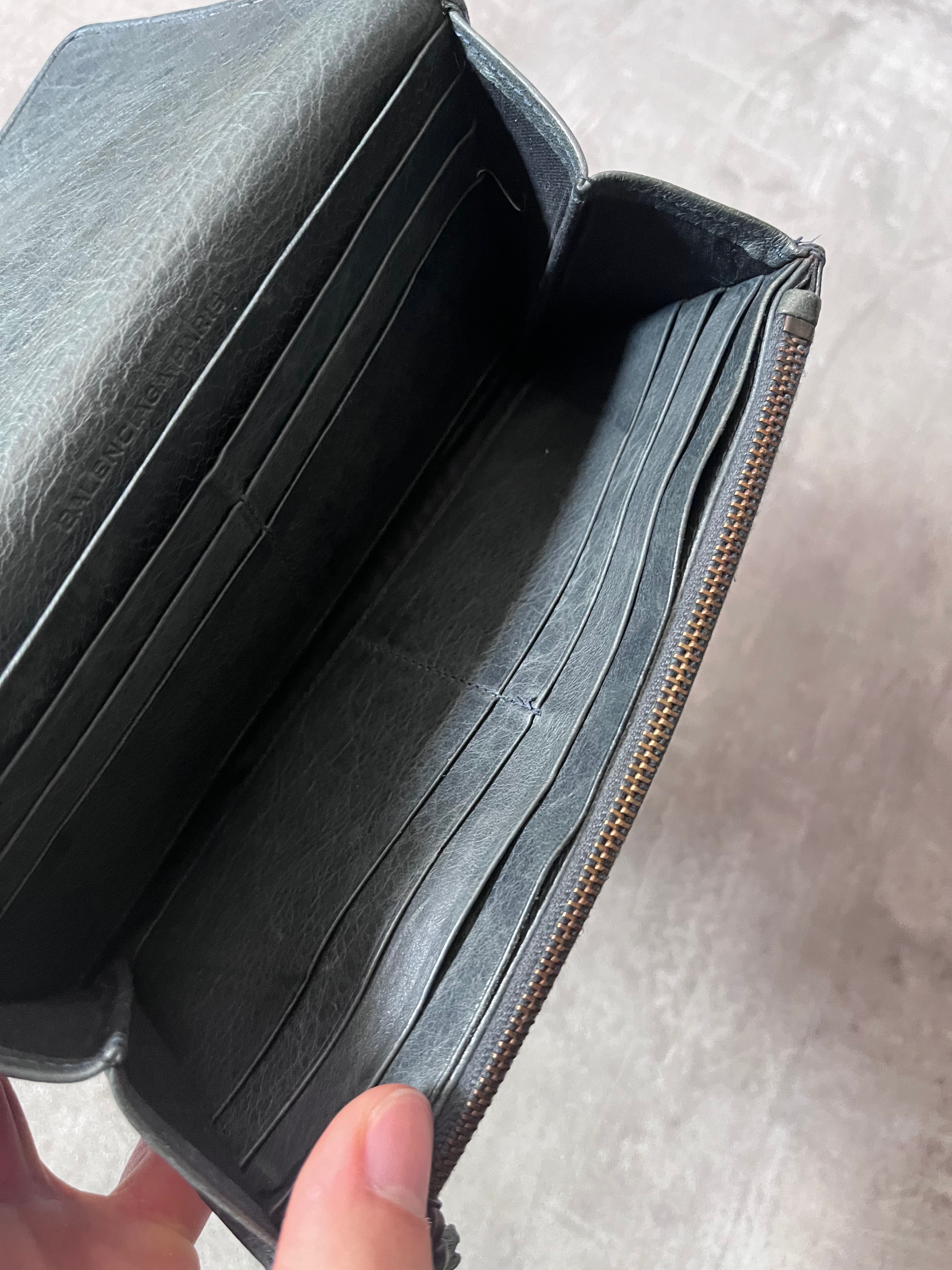 Balenciaga Classic Continental Flap Leather Wallet Black