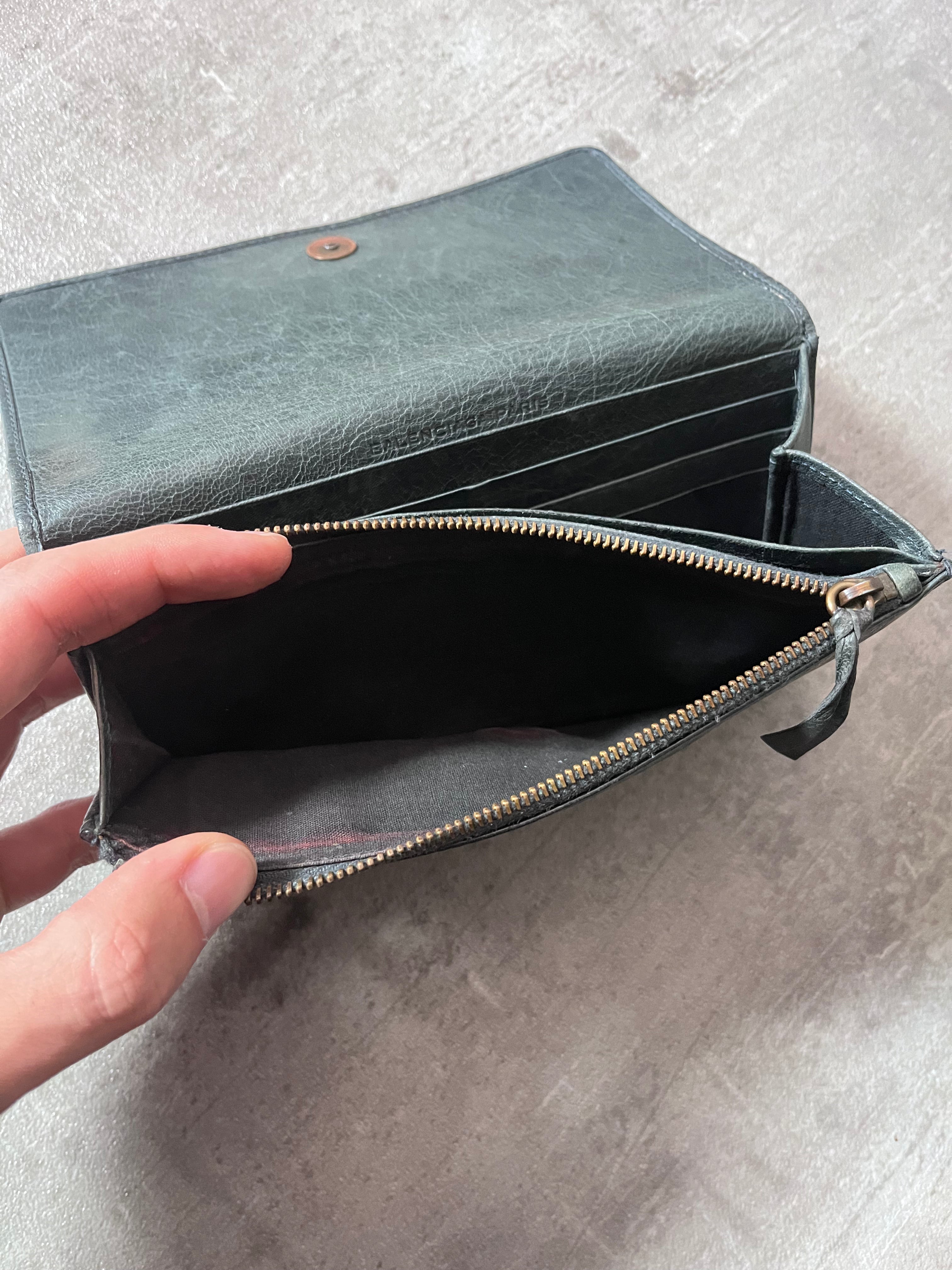 Balenciaga Classic Continental Flap Leather Wallet Black