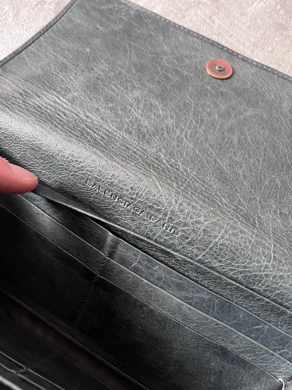 Balenciaga Classic Continental Flap Leather Wallet Black
