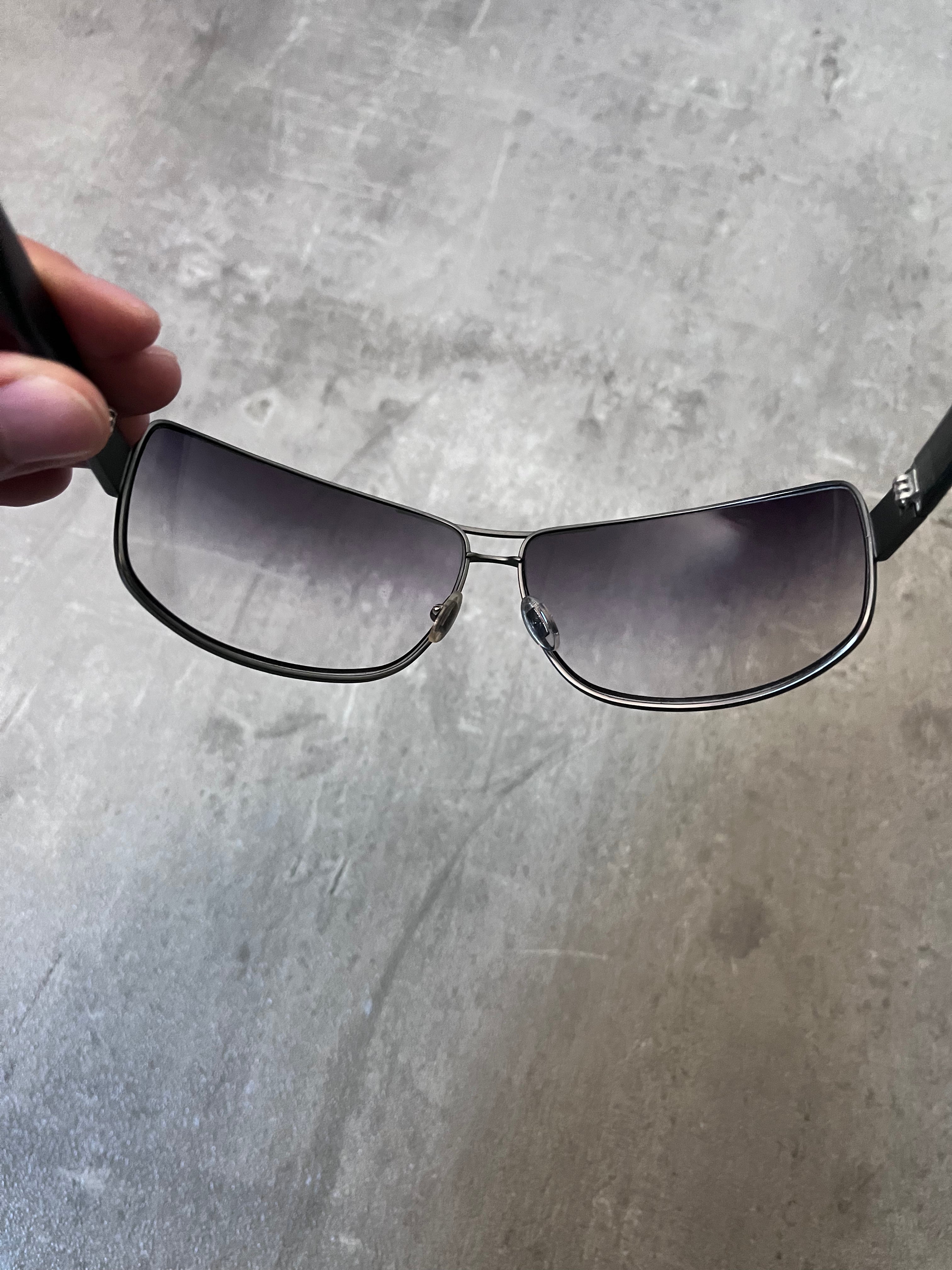 Gucci GG 1894/S Metal Side Logo Sunglasses Grey Black Unisex