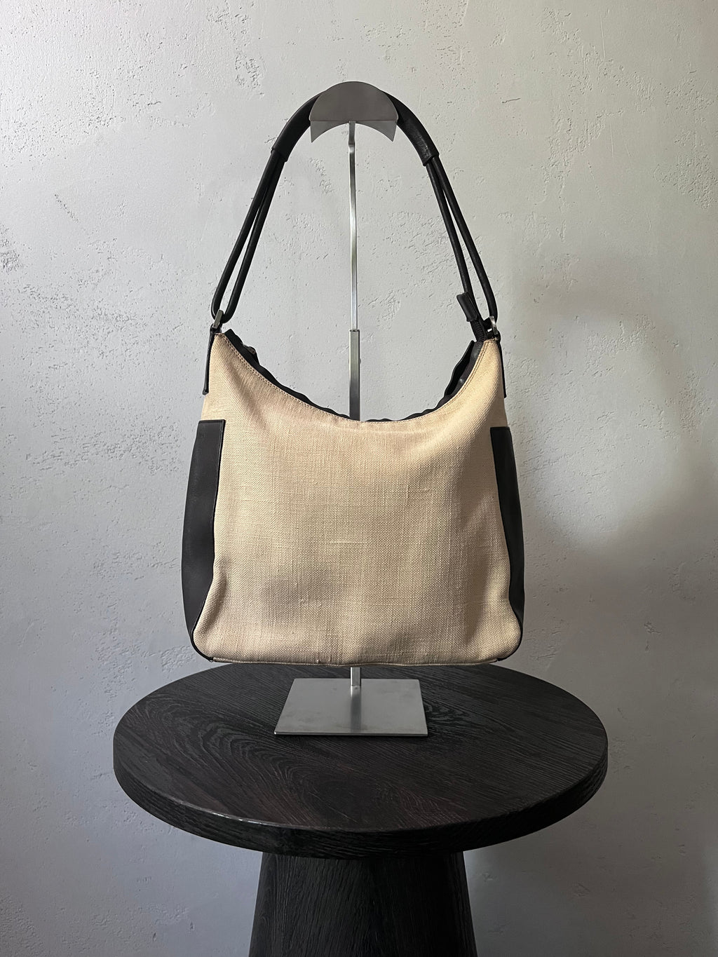 Gucci Canvas Leather Hobo Shoulder Bag Beige Brown