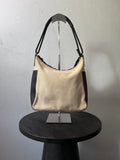 Gucci Canvas Leather Hobo Shoulder Bag Beige Brown