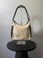 Gucci Canvas Leather Hobo Shoulder Bag Beige Brown