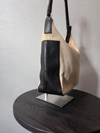 Gucci Canvas Leather Hobo Shoulder Bag Beige Brown