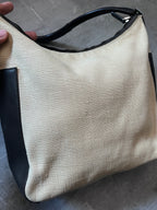 Gucci Canvas Leather Hobo Shoulder Bag Beige Brown