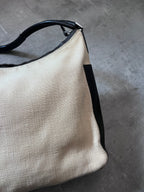 Gucci Canvas Leather Hobo Shoulder Bag Beige Brown