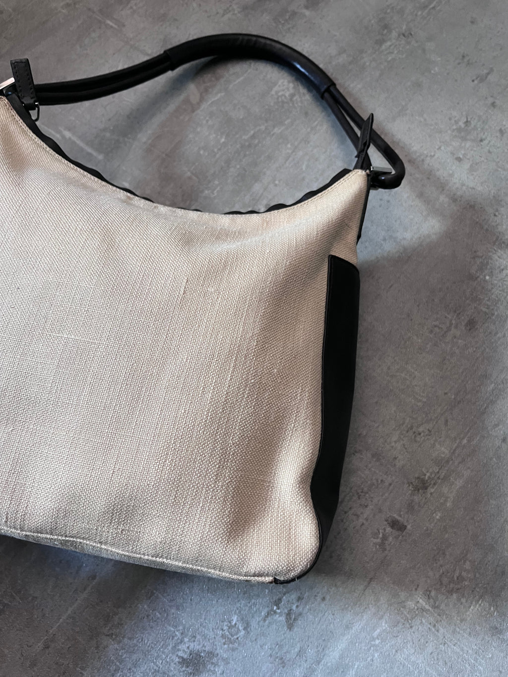 Gucci Canvas Leather Hobo Shoulder Bag Beige Brown