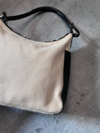 Gucci Canvas Leather Hobo Shoulder Bag Beige Brown