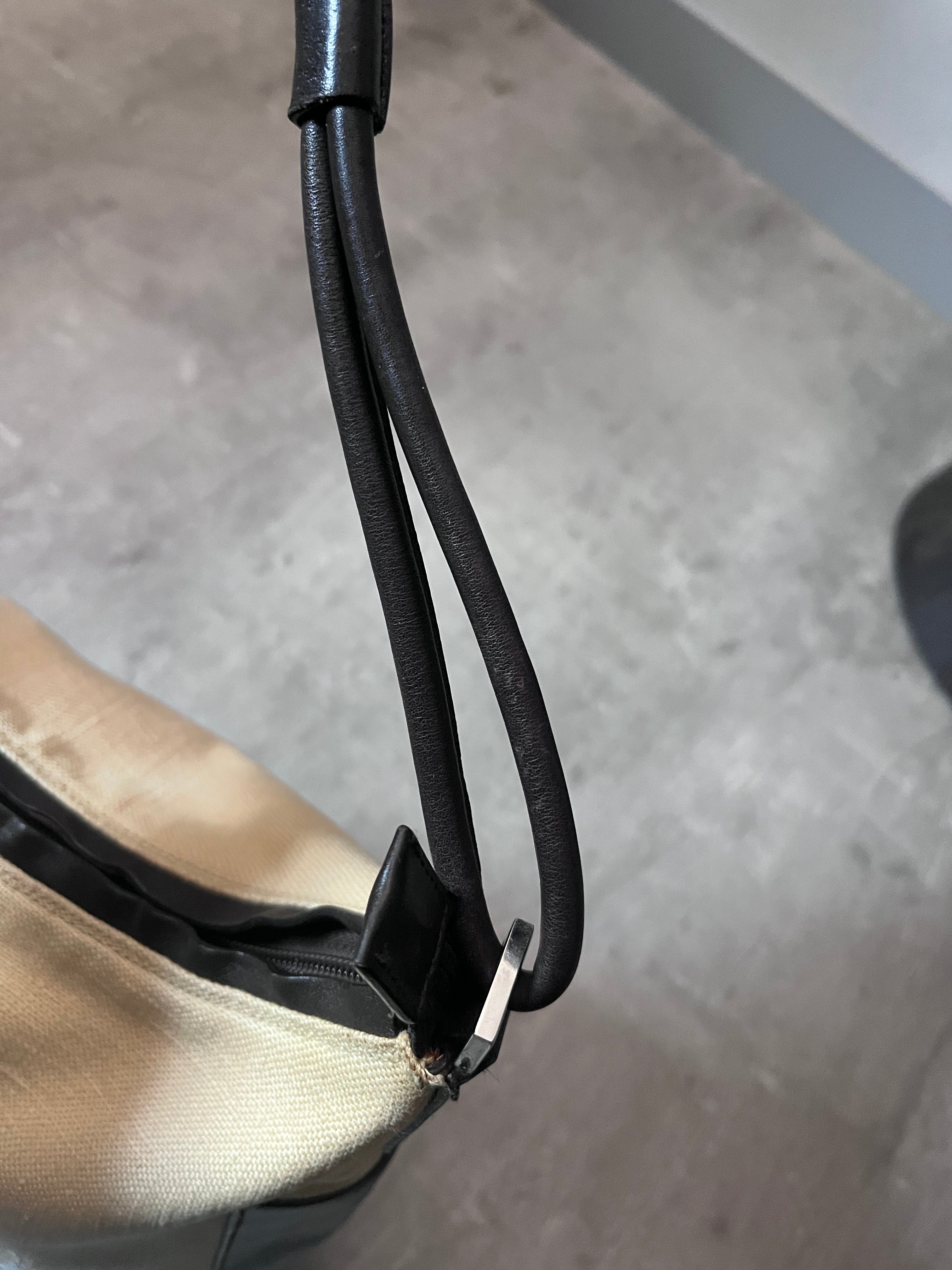 Gucci Canvas Leather Hobo Shoulder Bag Beige Brown