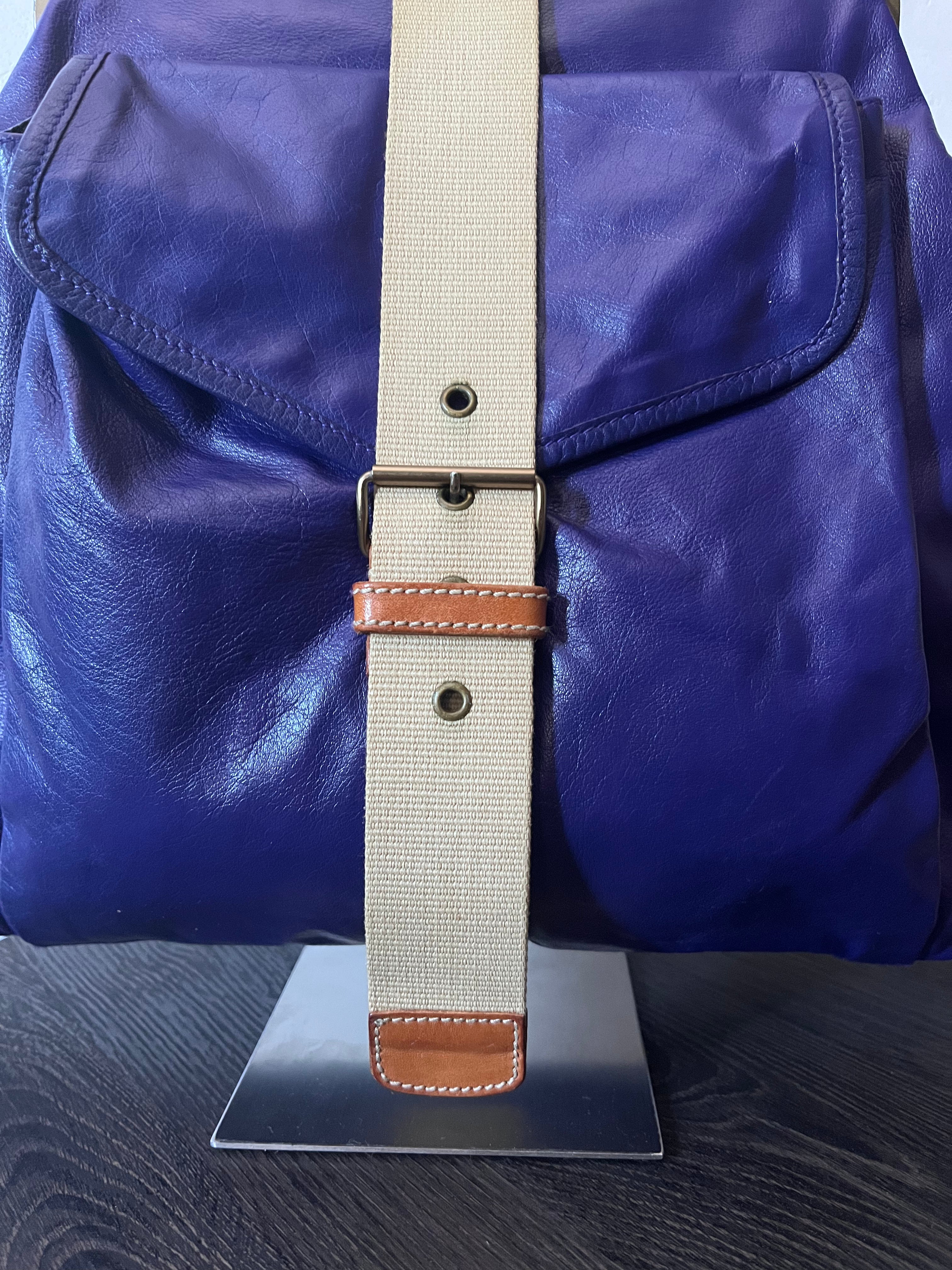 90s Miu Miu Strap Leather Shoulder Bag Purple