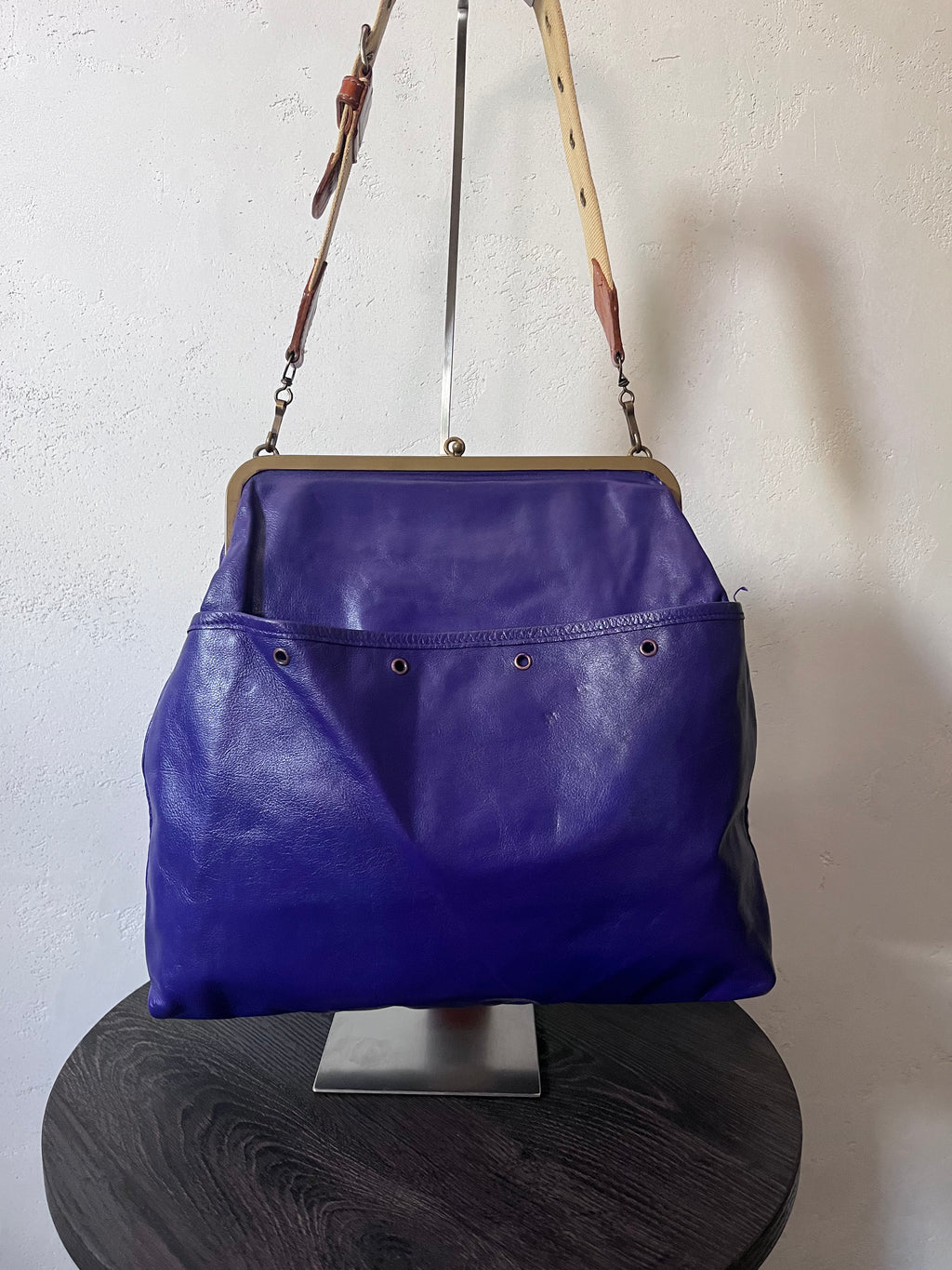 90s Miu Miu Strap Leather Shoulder Bag Purple