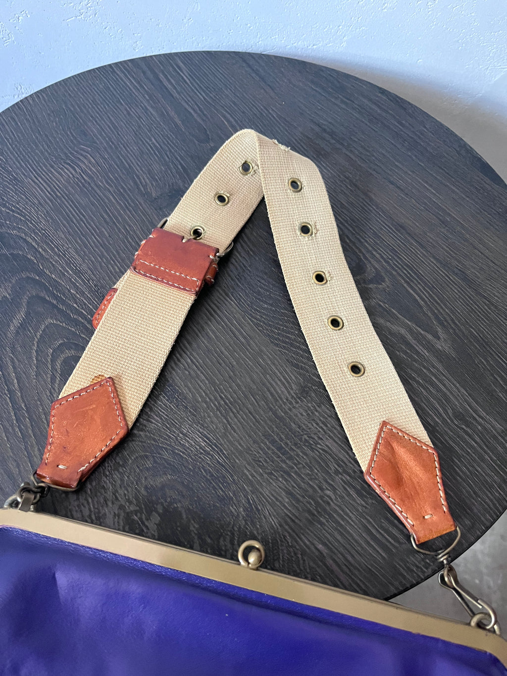 90s Miu Miu Strap Leather Shoulder Bag Purple