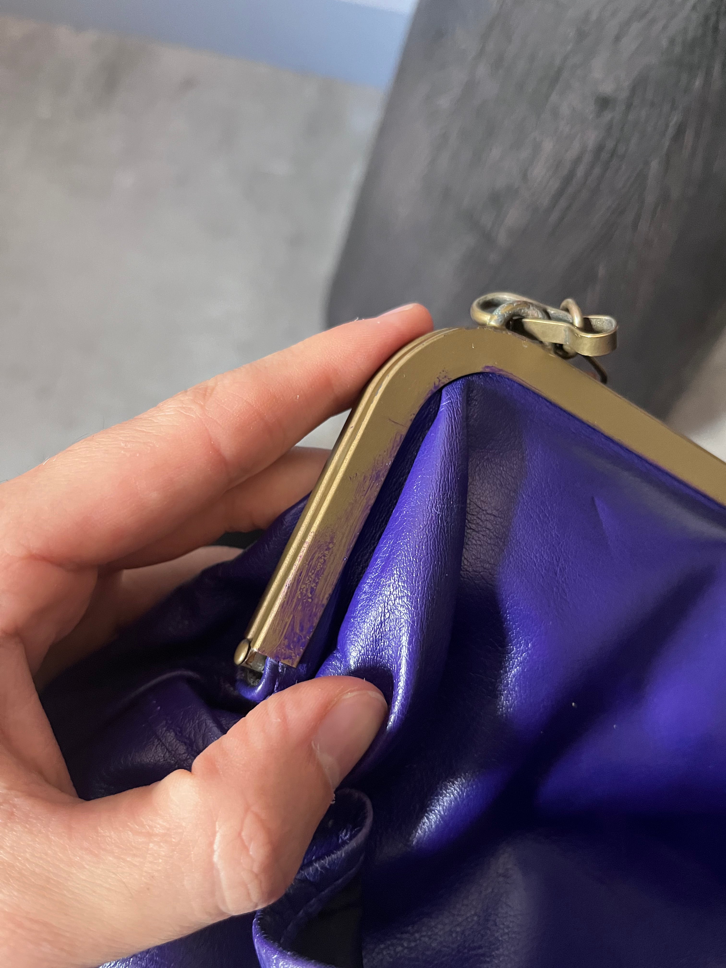 90s Miu Miu Strap Leather Shoulder Bag Purple