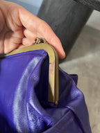 90s Miu Miu Strap Leather Shoulder Bag Purple