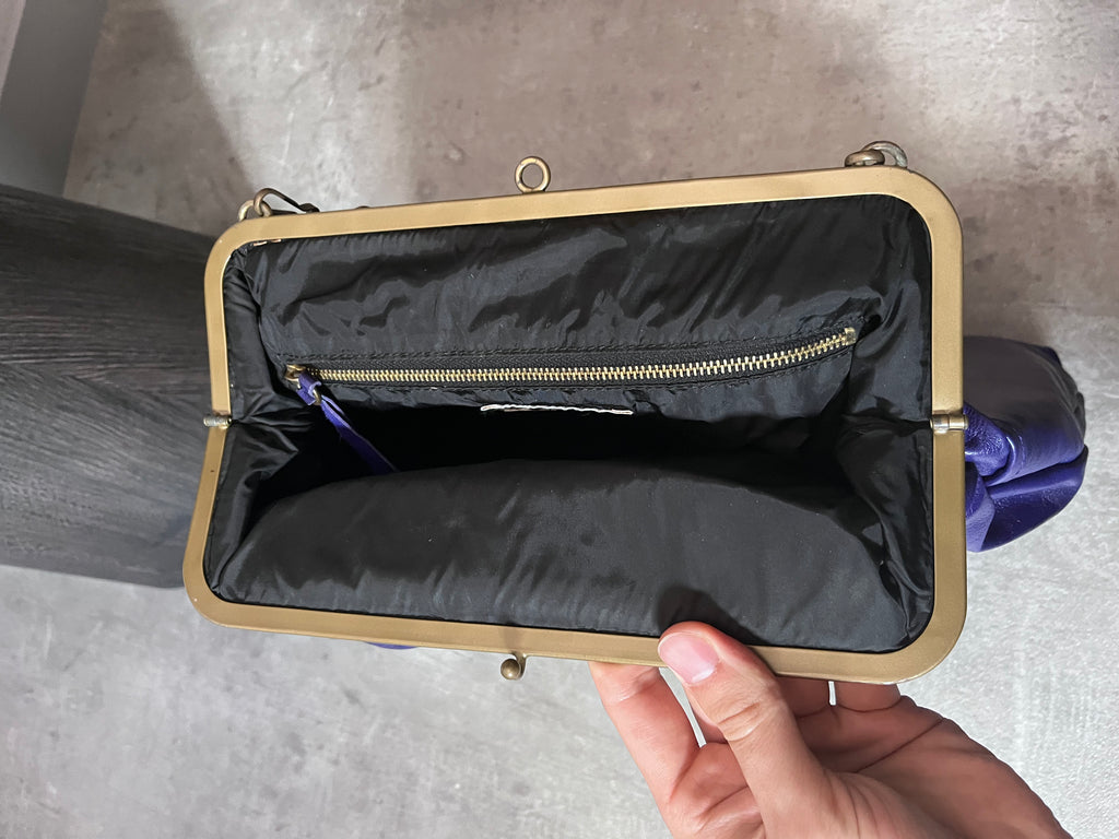 90s Miu Miu Strap Leather Shoulder Bag Purple