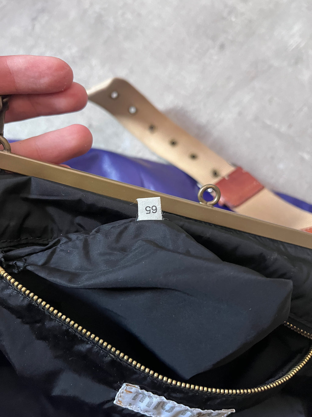 90s Miu Miu Strap Leather Shoulder Bag Purple