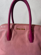 Miu Miu Leather Tote Handbag Pink