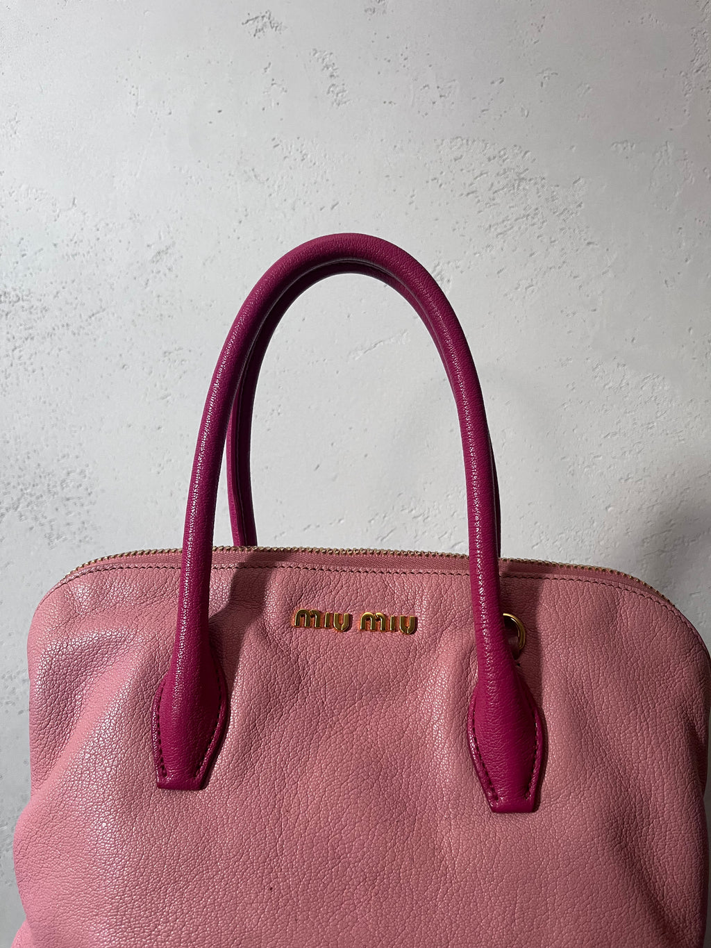 Miu Miu Leather Tote Handbag Pink