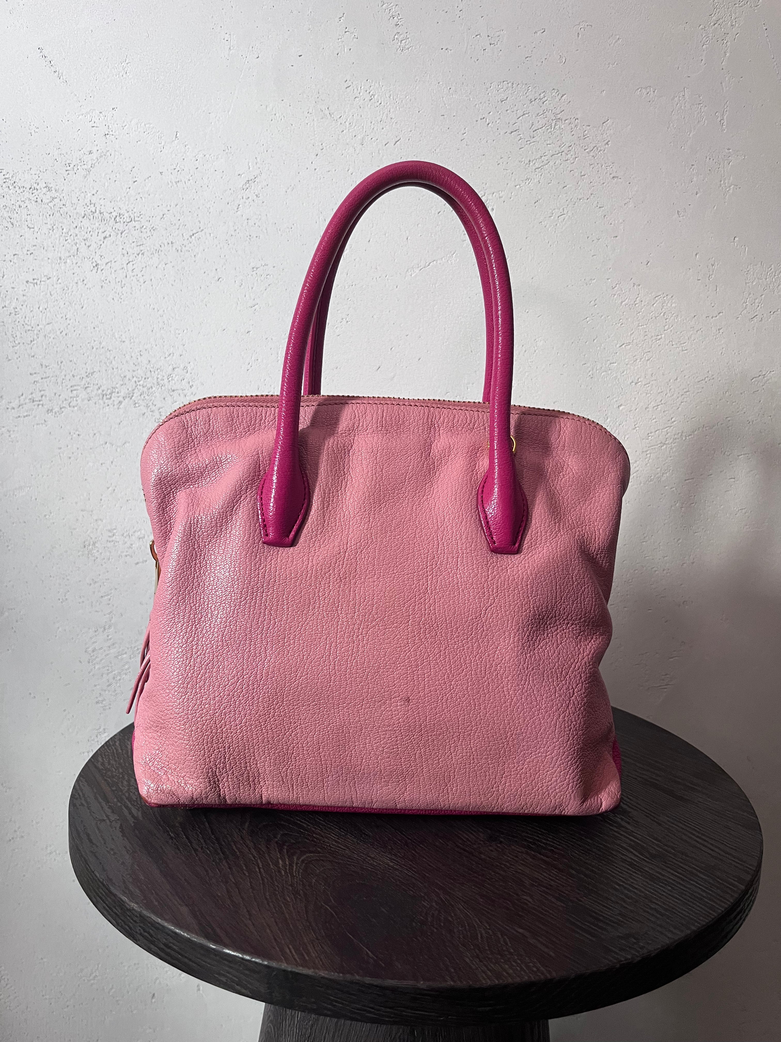 Miu Miu Leather Tote Handbag Pink
