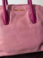 Miu Miu Leather Tote Handbag Pink