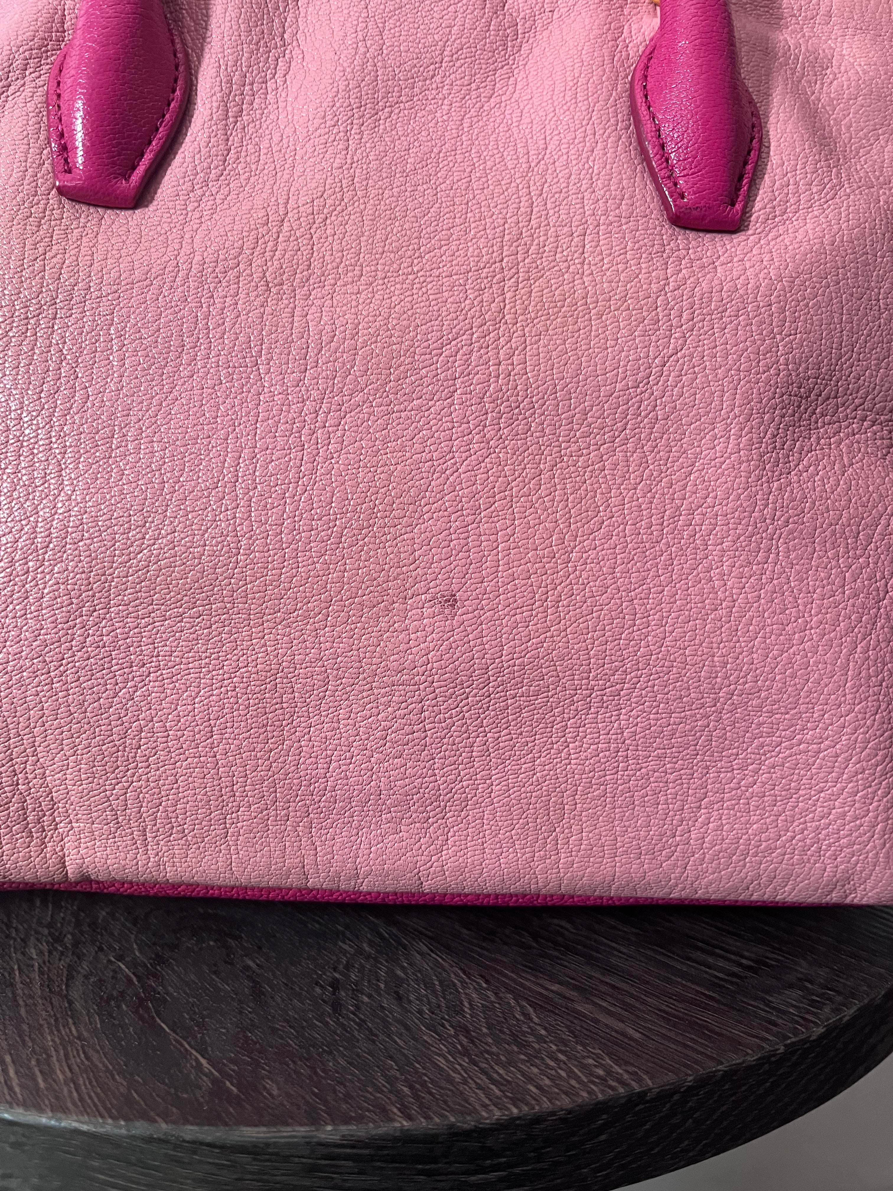 Miu Miu Leather Tote Handbag Pink