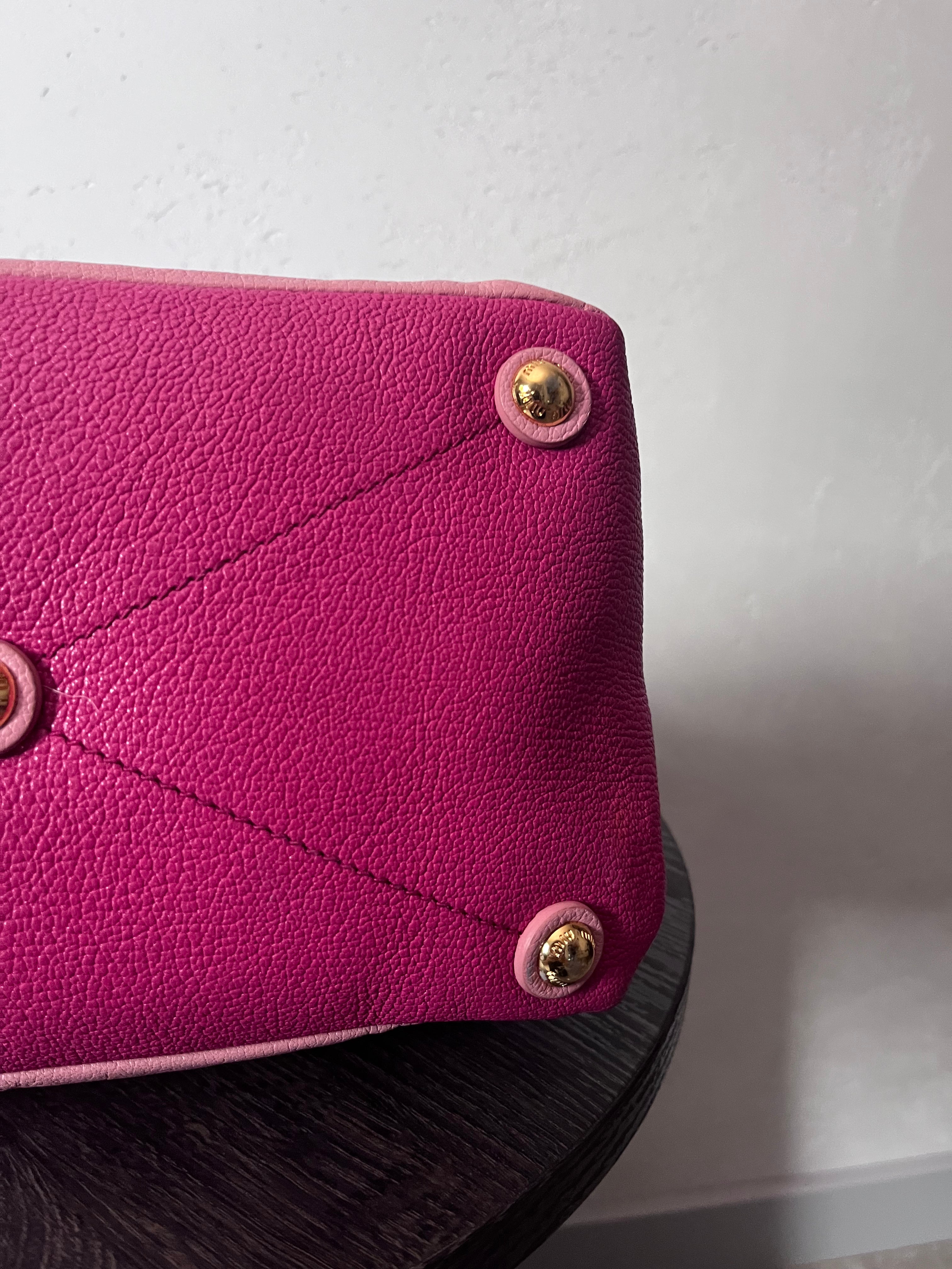 Miu Miu Leather Tote Handbag Pink