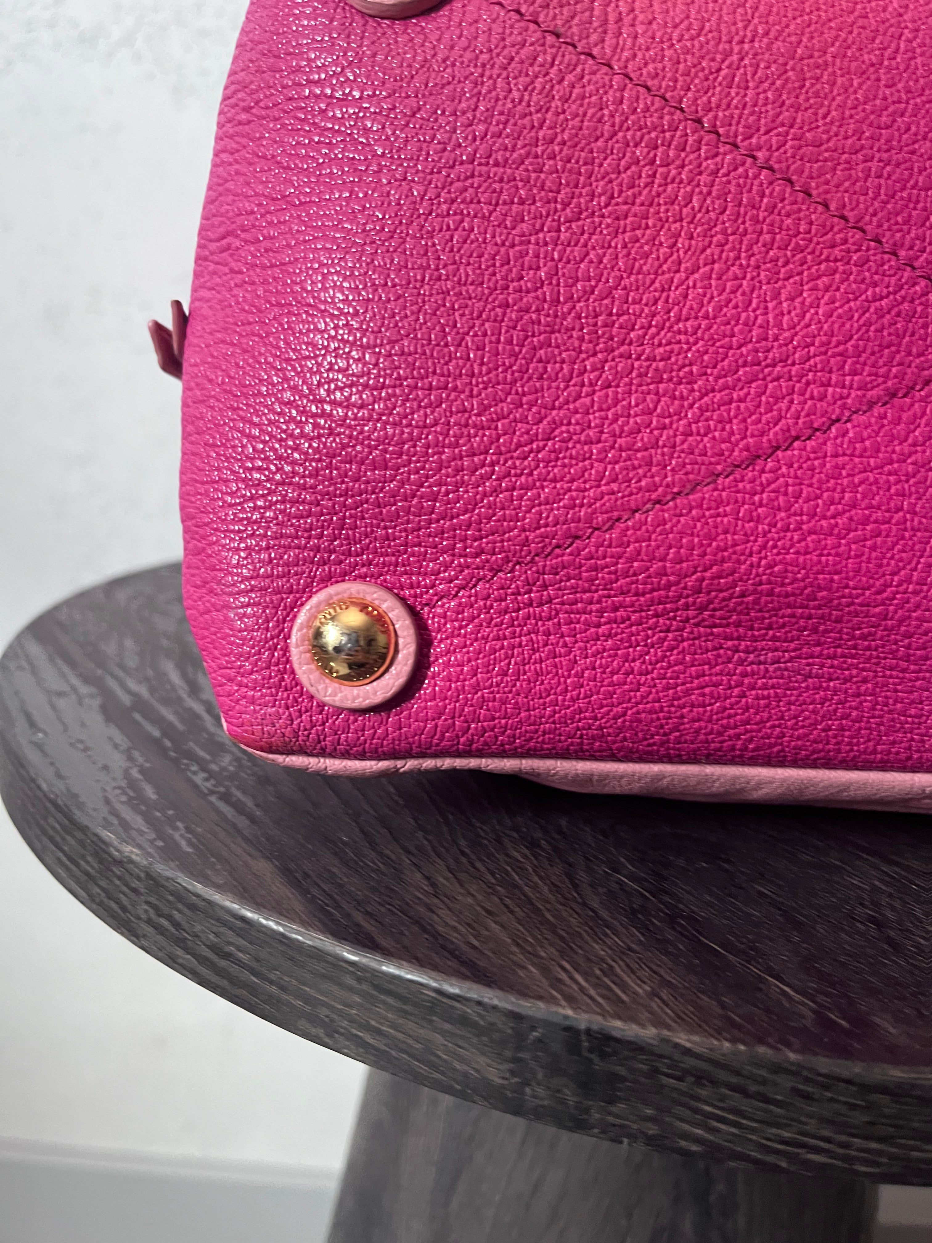 Miu Miu Leather Tote Handbag Pink