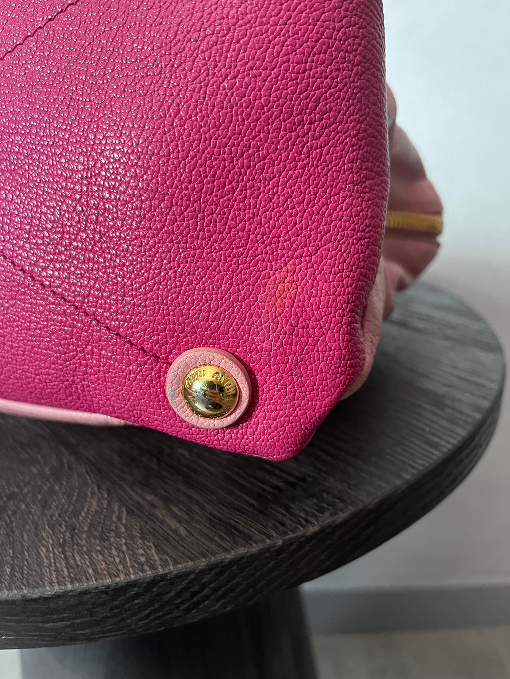 Miu Miu Leather Tote Handbag Pink