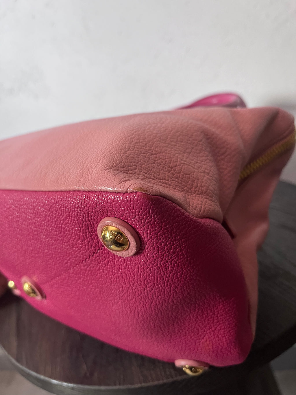 Miu Miu Leather Tote Handbag Pink