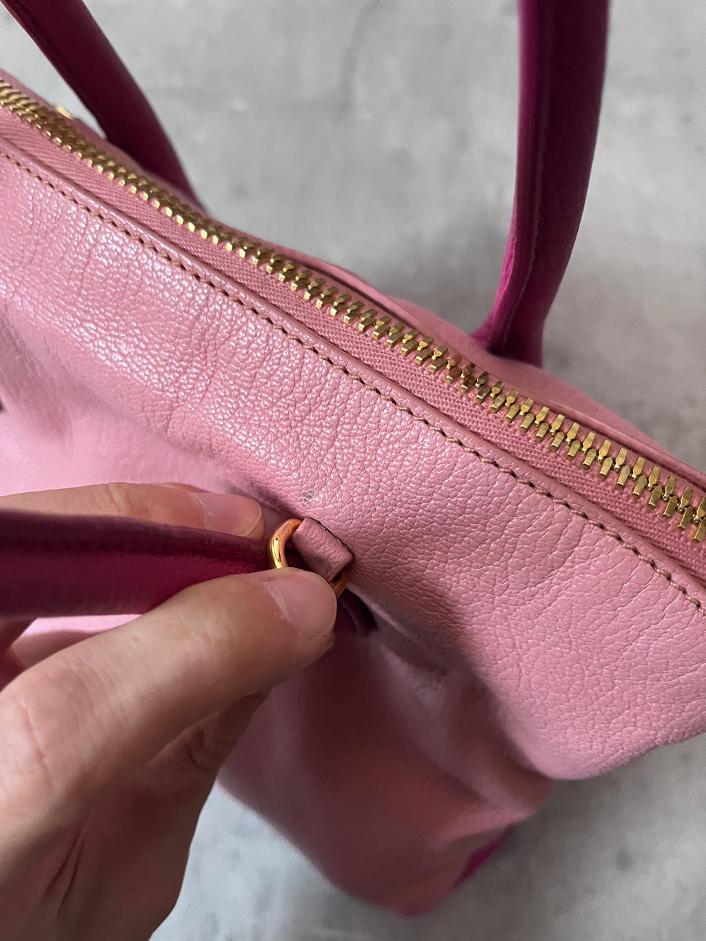 Miu Miu Leather Tote Handbag Pink