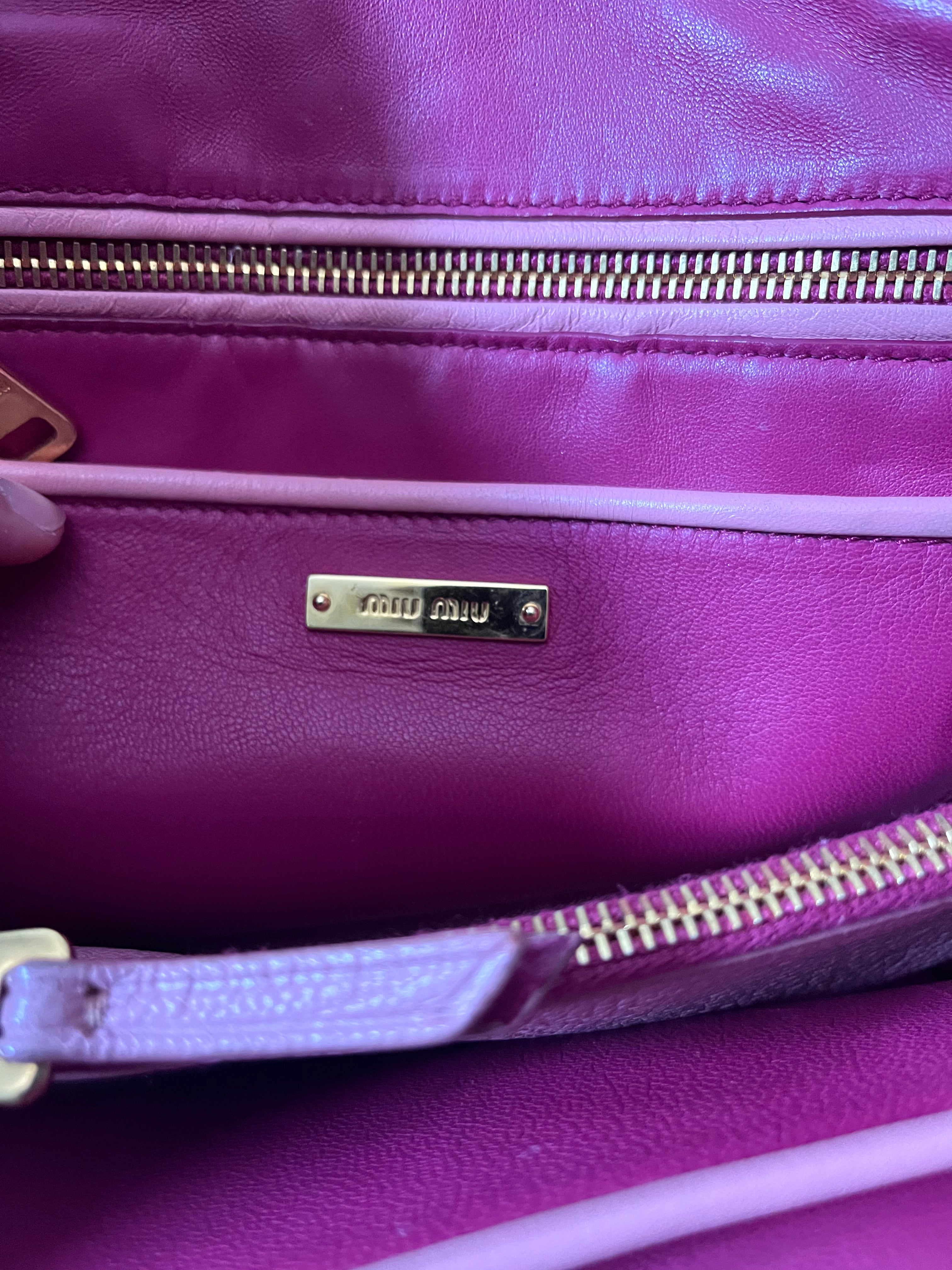 Miu Miu Leather Tote Handbag Pink