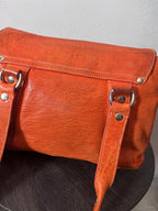 Miu Miu Logo Charm Leather Shoulder Bag Orange
