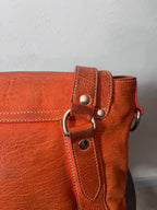 Miu Miu Logo Charm Leather Shoulder Bag Orange