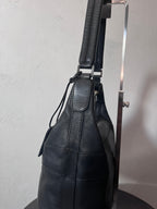 Gucci Vintage Leather Hobo Small Shoulder Bag Black