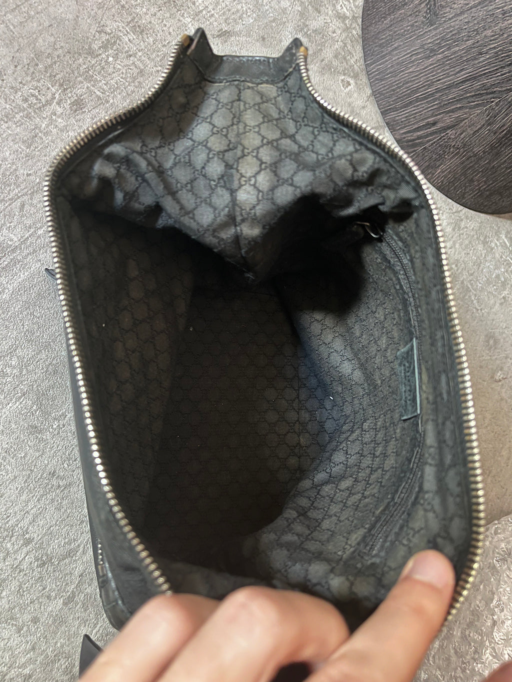 Gucci Vintage Leather Hobo Small Shoulder Bag Black
