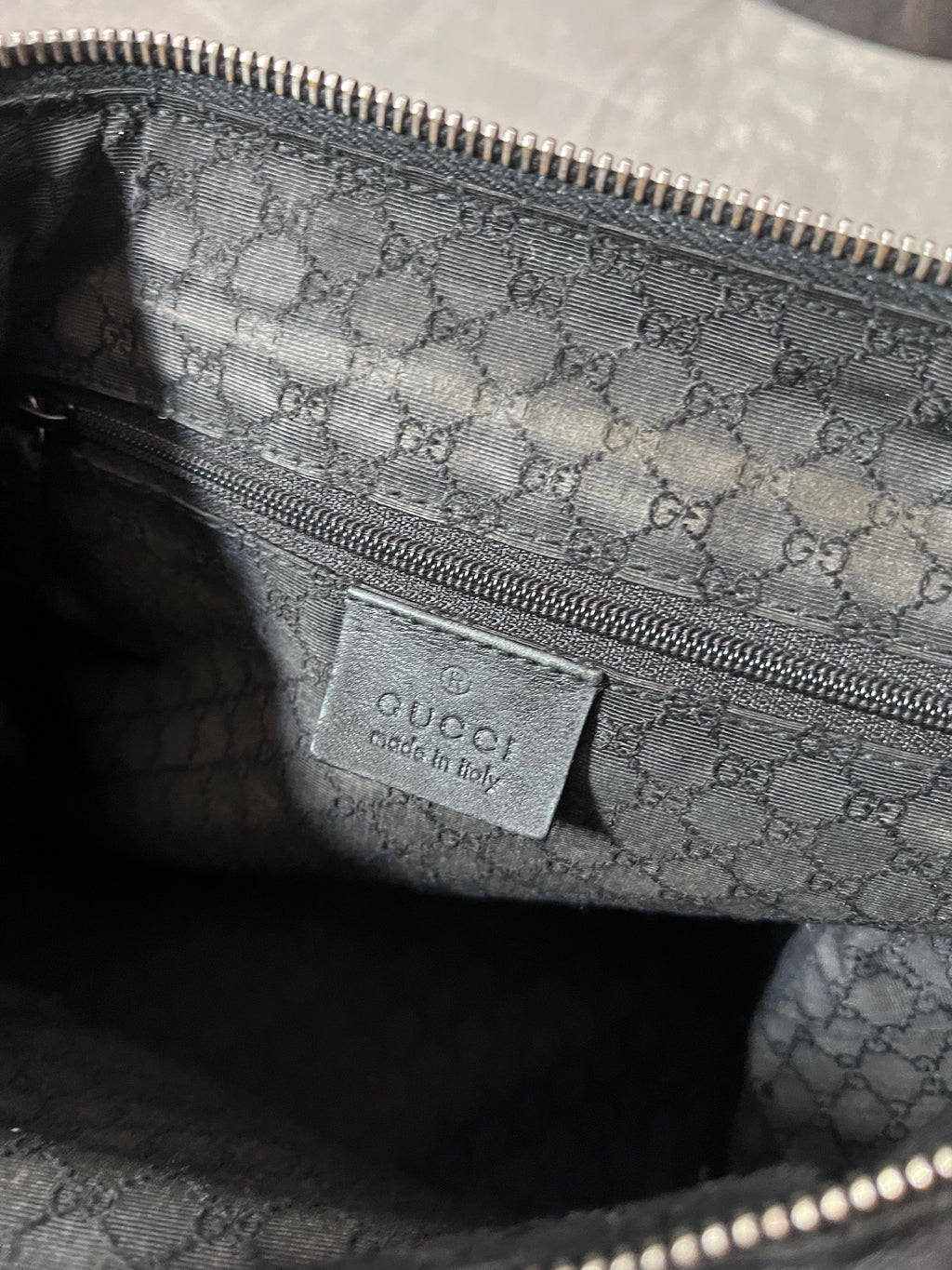 Gucci Vintage Leather Hobo Small Shoulder Bag Black