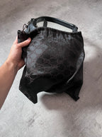 Gucci Vintage Leather Hobo Small Shoulder Bag Black