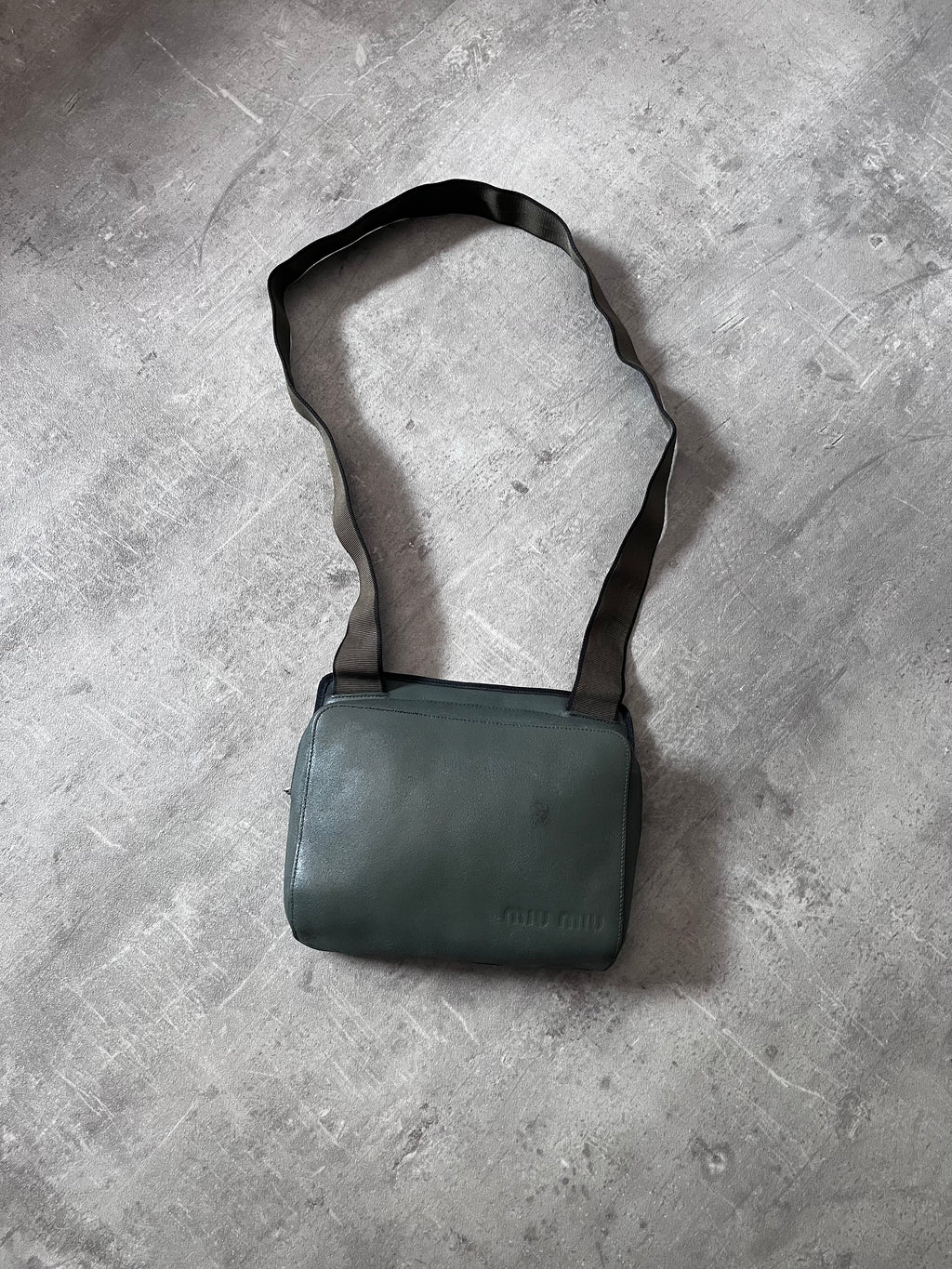 F/W 1999 Miu Miu Leather Crossbody Bag Green