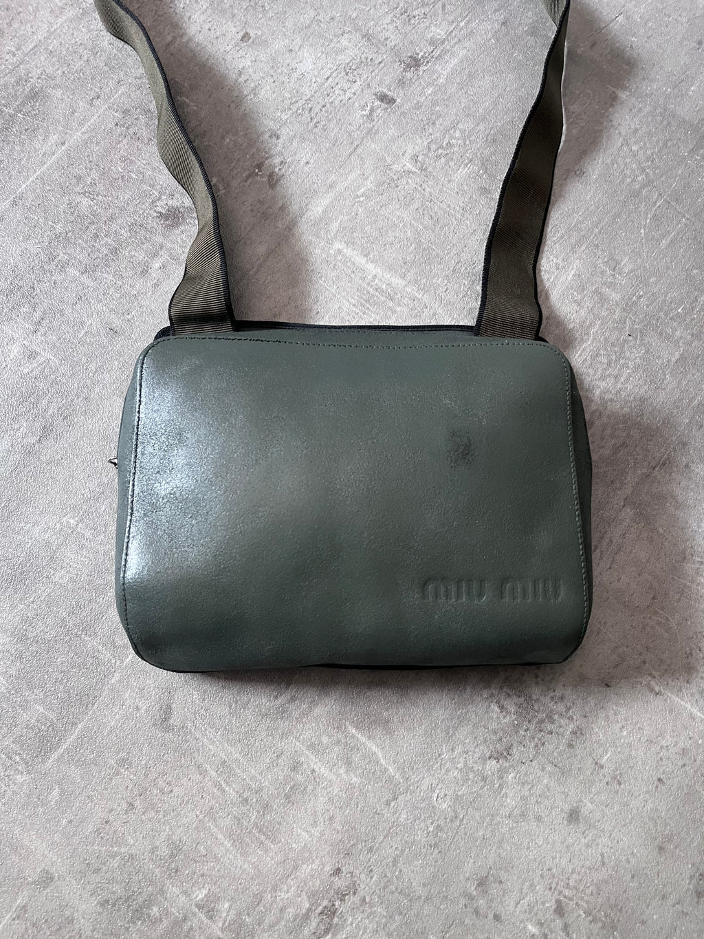 F/W 1999 Miu Miu Leather Crossbody Bag Green